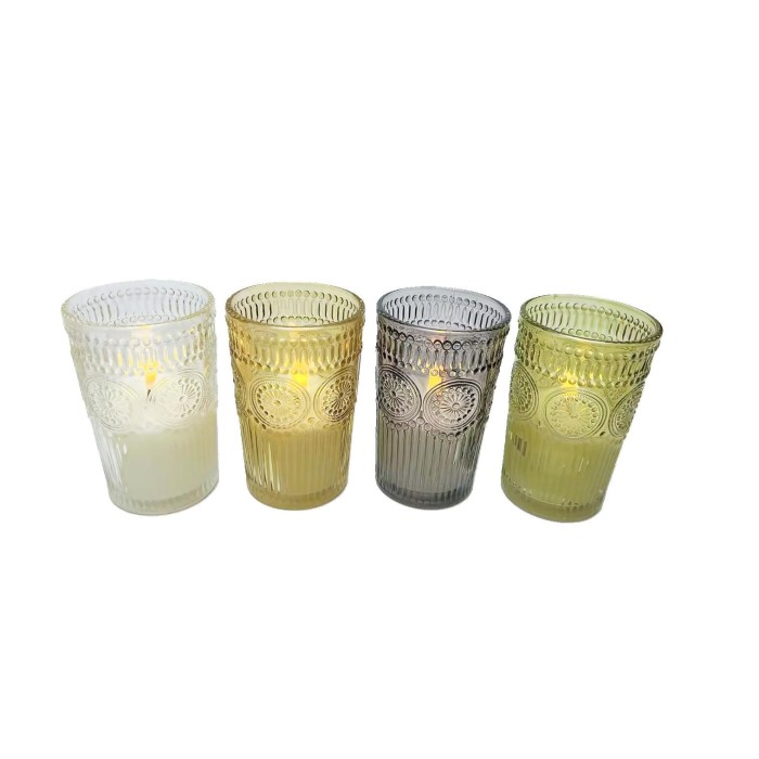 CANDELA LED VETRO 8X12.5 ASSORTITO